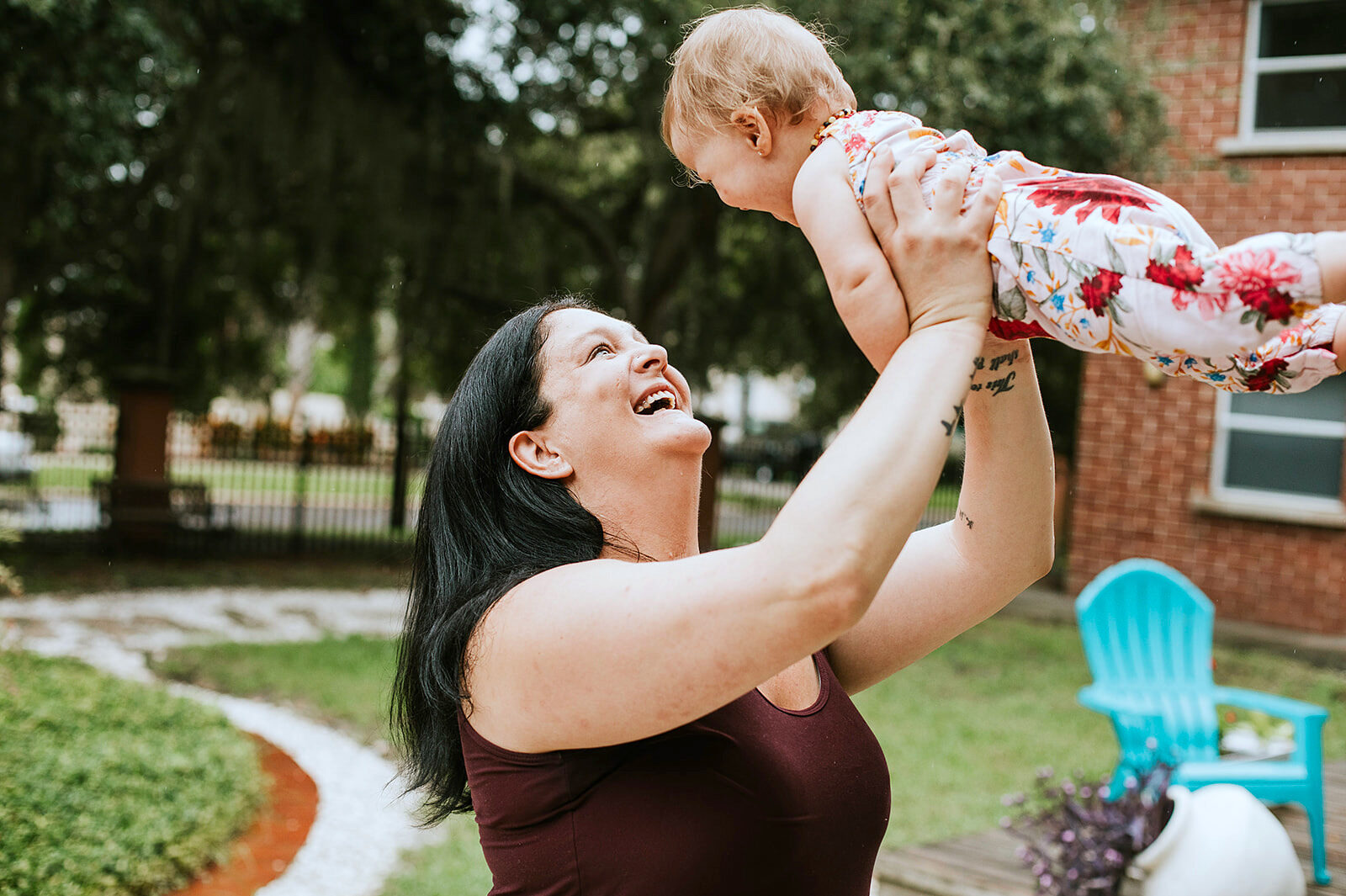 Mother holding child